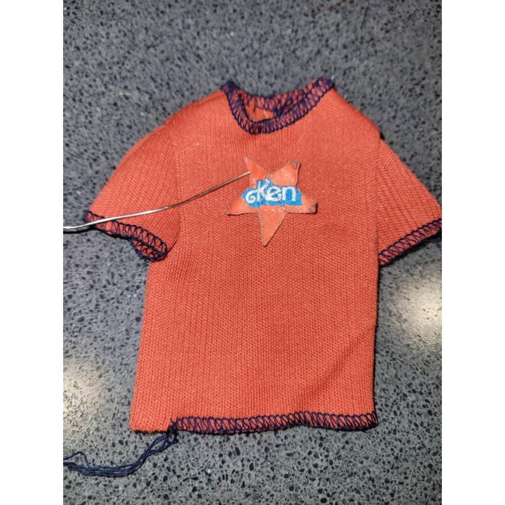 Vintage 1970 Ken Play Around Orange Star Shirt 1439 Mattel